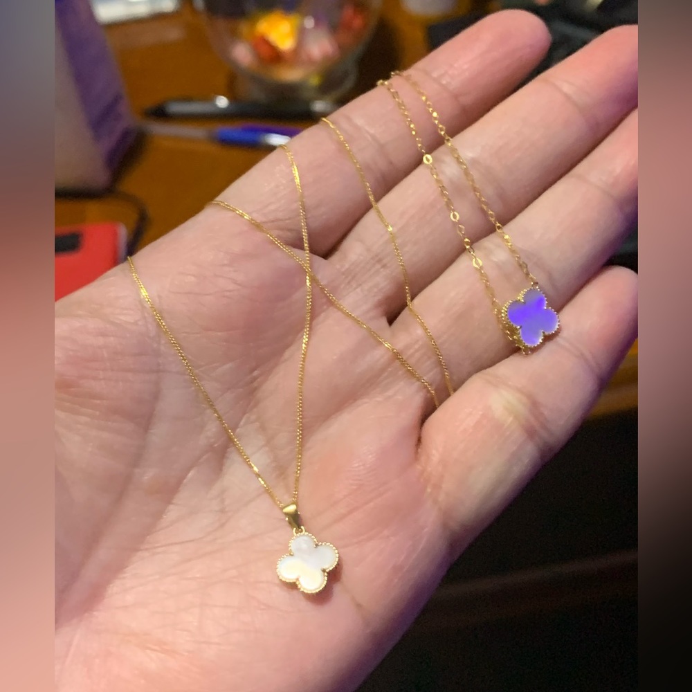 18k Solid Gold 2-1 Clover Set